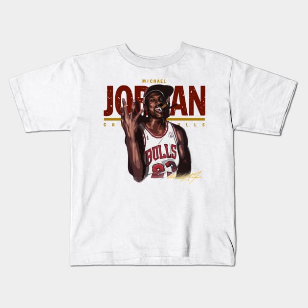 Michael Jordan Halftime Kids T-Shirt by wsyiva